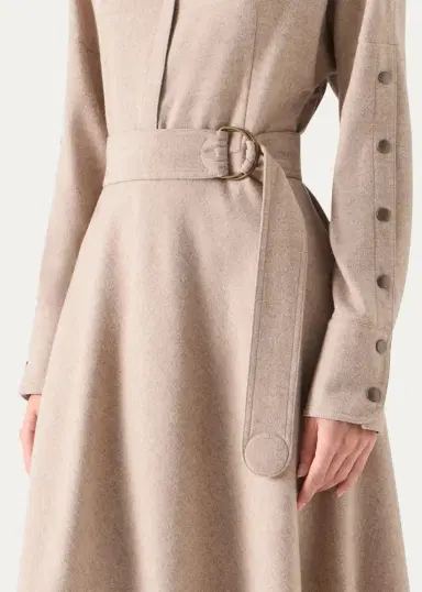 Akris punto Flannel Wool Trench Midi Dress | Thumbnail 5 Akris punto Flannel Wool Trench Midi Dress | Thumbnail 5