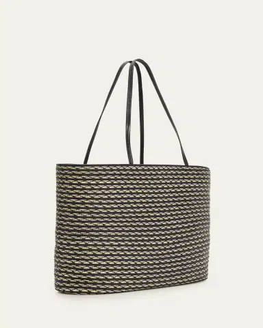 The Row Beau Striped Raffia & Leather Tote Bag | Thumbnail 3 The Row Beau Striped Raffia & Leather Tote Bag | Thumbnail 3