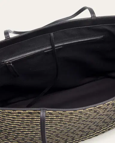 The Row Beau Striped Raffia & Leather Tote Bag | Thumbnail 4 The Row Beau Striped Raffia & Leather Tote Bag | Thumbnail 4