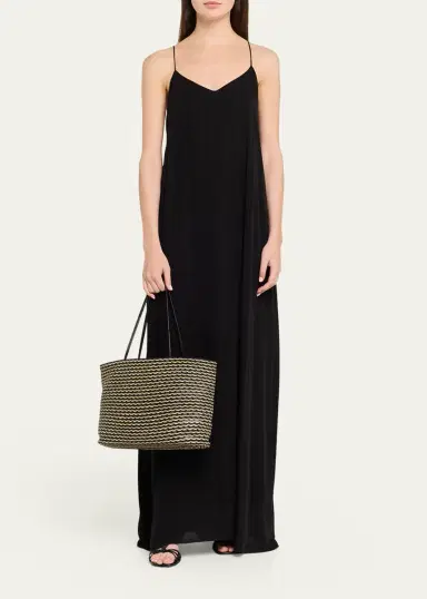 The Row Beau Striped Raffia & Leather Tote Bag | Thumbnail 5 The Row Beau Striped Raffia & Leather Tote Bag | Thumbnail 5