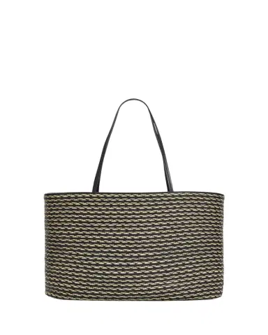 The Row Beau Striped Raffia & Leather Tote Bag | Thumbnail 1 The Row Beau Striped Raffia & Leather Tote Bag | Thumbnail 1