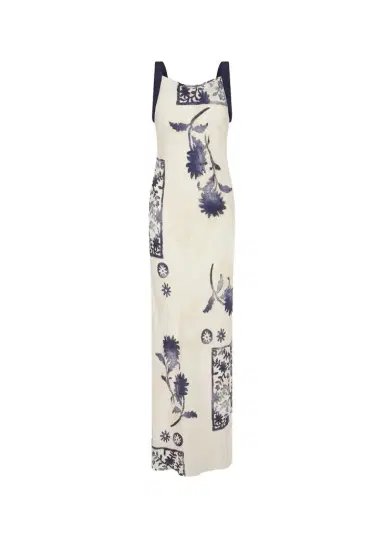 SIR. Phillipa Stamp-Print Maxi Slipdress | Thumbnail 1 SIR. Phillipa Stamp-Print Maxi Slipdress | Thumbnail 1