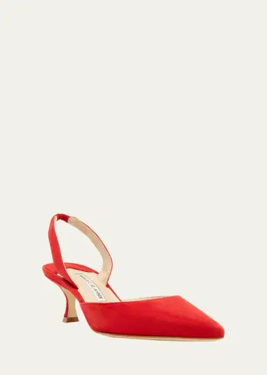 Manolo Blahnik Carolyne Kitten-Heel Halter Pumps | Thumbnail 3 Manolo Blahnik Carolyne Kitten-Heel Halter Pumps | Thumbnail 3