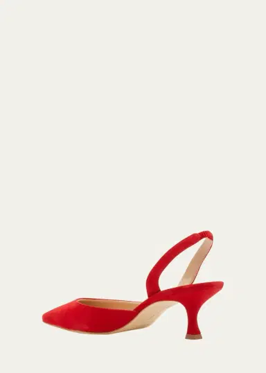 Manolo Blahnik Carolyne Kitten-Heel Halter Pumps | Thumbnail 4 Manolo Blahnik Carolyne Kitten-Heel Halter Pumps | Thumbnail 4