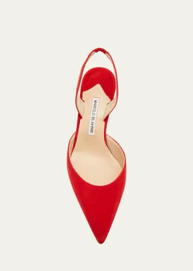 Manolo Blahnik Carolyne Kitten-Heel Halter Pumps | Thumbnail 5 Manolo Blahnik Carolyne Kitten-Heel Halter Pumps | Thumbnail 5