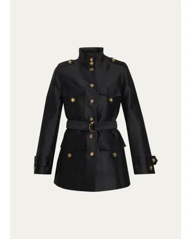 Zimmermann Valiant Utility Wool-Silk Belted Coat | Thumbnail 1 Zimmermann Valiant Utility Wool-Silk Belted Coat | Thumbnail 1