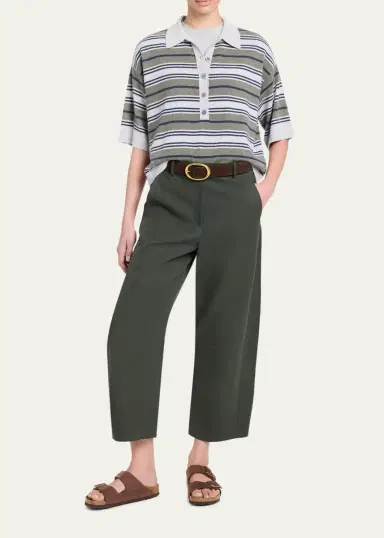 TWP Striped Short-Sleeve Polo Sweater | Thumbnail 2 TWP Striped Short-Sleeve Polo Sweater | Thumbnail 2
