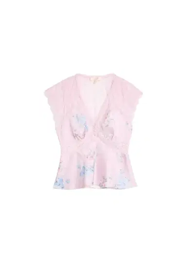 LoveShackFancy Verelle Floral Satin Top | Thumbnail 1 LoveShackFancy Verelle Floral Satin Top | Thumbnail 1