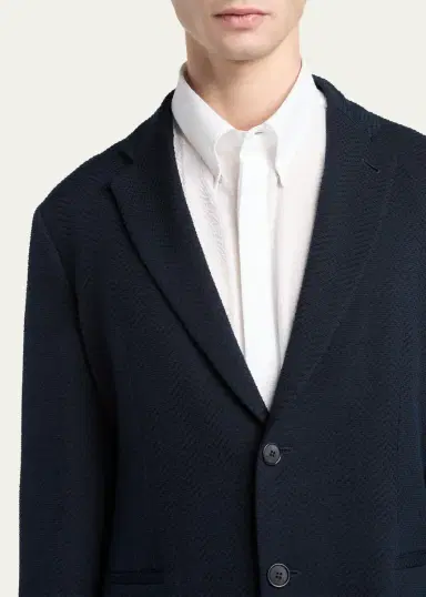Giorgio Armani Men's Jacquard Chevron Blazer | Thumbnail 4 Giorgio Armani Men's Jacquard Chevron Blazer | Thumbnail 4