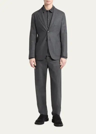 Giorgio Armani Men's Upton Cashmere-Stretch Blazer | Thumbnail 2 Giorgio Armani Men's Upton Cashmere-Stretch Blazer | Thumbnail 2