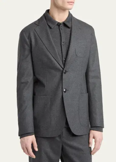 Giorgio Armani Men's Upton Cashmere-Stretch Blazer | Thumbnail 4 Giorgio Armani Men's Upton Cashmere-Stretch Blazer | Thumbnail 4