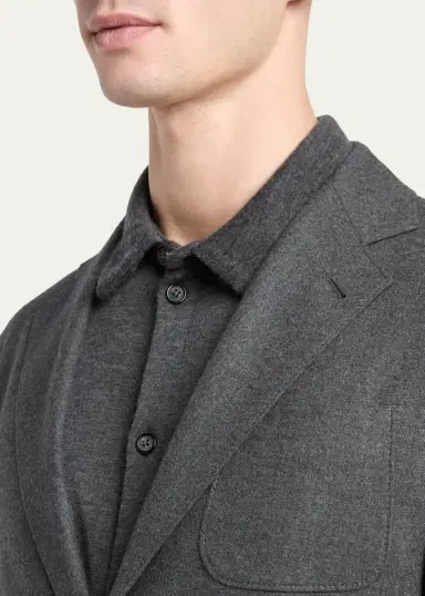 Giorgio Armani Men's Upton Cashmere-Stretch Blazer | Thumbnail 5 Giorgio Armani Men's Upton Cashmere-Stretch Blazer | Thumbnail 5