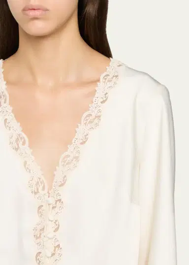 LoveShackFancy Fioretta Lace-Trim Satin Top | Thumbnail 5 LoveShackFancy Fioretta Lace-Trim Satin Top | Thumbnail 5