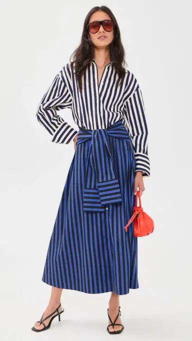 SIMONMILLER Inna Poplin Maxi Dress Cobalt Stripe Combo | Thumbnail 2 SIMONMILLER Inna Poplin Maxi Dress Cobalt Stripe Combo | Thumbnail 2