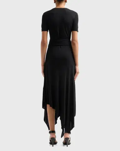 Alaïa Asymmetric Fluid Jersey Belted Midi Dress | Thumbnail 3 Alaïa Asymmetric Fluid Jersey Belted Midi Dress | Thumbnail 3