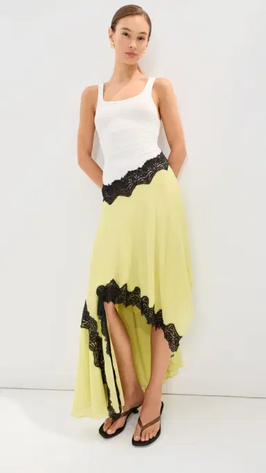 Christopher Esber Cutaway Lace Gathered Tank Silk Dress | Thumbnail 2 Christopher Esber Cutaway Lace Gathered Tank Silk Dress | Thumbnail 2
