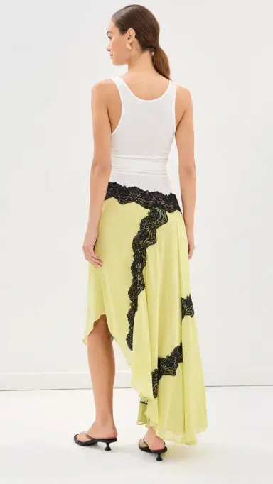 Christopher Esber Cutaway Lace Gathered Tank Silk Dress | Thumbnail 3 Christopher Esber Cutaway Lace Gathered Tank Silk Dress | Thumbnail 3