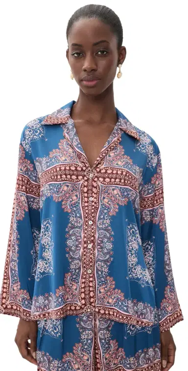 Misa Isme Bandana Button Down Shirt | Thumbnail 1 Misa Isme Bandana Button Down Shirt | Thumbnail 1