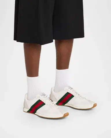 Gucci Men's Tempo Suede Low-Top Sneakers | Thumbnail 2 Gucci Men's Tempo Suede Low-Top Sneakers | Thumbnail 2