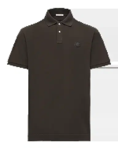 Moncler Men's Leather Logo Patch Cotton Pique Polo Shirt | Thumbnail 2 Moncler Men's Leather Logo Patch Cotton Pique Polo Shirt | Thumbnail 2