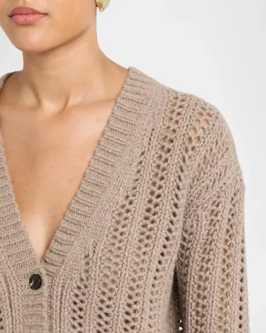 Max Mara Cashmere Open-Knit V-Neck Crop Cardigan | Thumbnail 5 Max Mara Cashmere Open-Knit V-Neck Crop Cardigan | Thumbnail 5