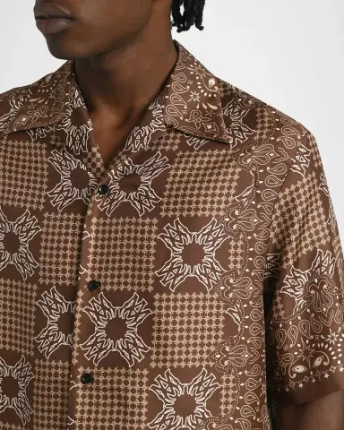AMIRI Men's Silk MA Quad Paisley Short-Sleeve Shirt | Thumbnail 5 AMIRI Men's Silk MA Quad Paisley Short-Sleeve Shirt | Thumbnail 5