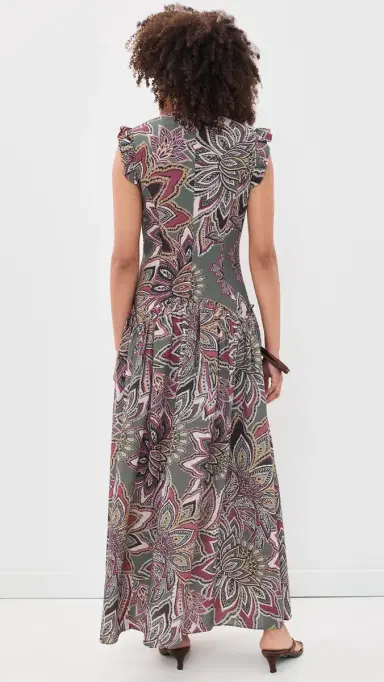 Farm Rio Tapestry Flowers Maxi Dress Tapestry Flower Dark Green | Thumbnail 3 Farm Rio Tapestry Flowers Maxi Dress Tapestry Flower Dark Green | Thumbnail 3