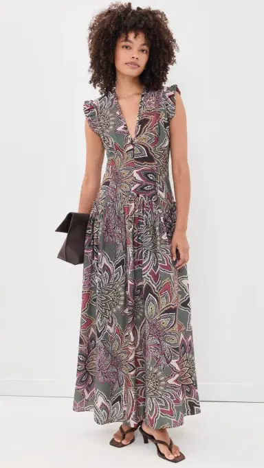 Farm Rio Tapestry Flowers Maxi Dress Tapestry Flower Dark Green | Thumbnail 5 Farm Rio Tapestry Flowers Maxi Dress Tapestry Flower Dark Green | Thumbnail 5