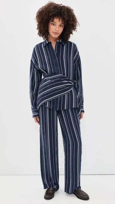 Favorite Daughter The Everything Pants Midnight Grey Stripe | Thumbnail 2 Favorite Daughter The Everything Pants Midnight Grey Stripe | Thumbnail 2