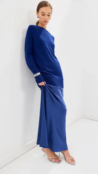 Christopher Esber onument Long Silk Dress Ink | Thumbnail 5 Christopher Esber onument Long Silk Dress Ink | Thumbnail 5
