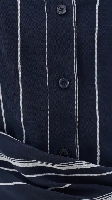 Favorite Daughter The Positano Button Down Shirt Midnight Grey Stripe | Thumbnail 6 Favorite Daughter The Positano Button Down Shirt Midnight Grey Stripe | Thumbnail 6