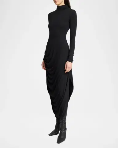 Proenza Schouler Imogen Draped Turtleneck Dress | Thumbnail 4 Proenza Schouler Imogen Draped Turtleneck Dress | Thumbnail 4