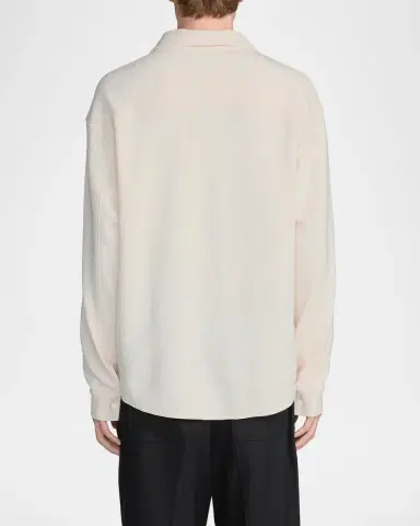 Frame Men's Cotton Waffle Texture Button-Down Shirt | Thumbnail 3 Frame Men's Cotton Waffle Texture Button-Down Shirt | Thumbnail 3