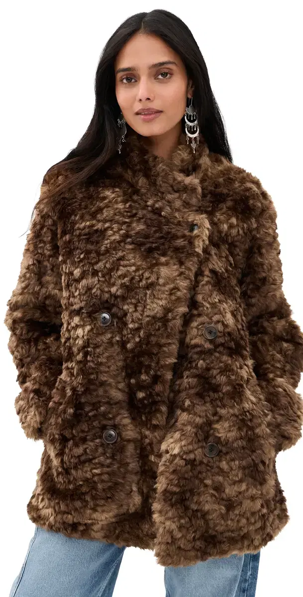 Faux Fur Jya Coat Brown Faux Fur Jya Coat Brown