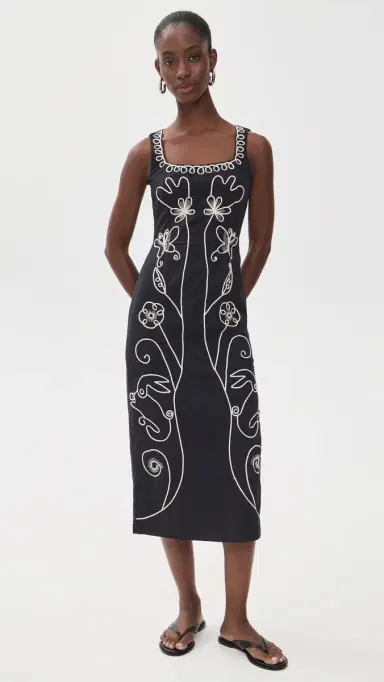 Cleobella Ruxandra Midi Dress Black | Thumbnail 2 Cleobella Ruxandra Midi Dress Black | Thumbnail 2
