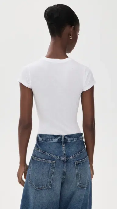 RE/DONE 60s Slim Tee Thong Bodysuit Optic White | Thumbnail 3 RE/DONE 60s Slim Tee Thong Bodysuit Optic White | Thumbnail 3