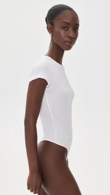 RE/DONE 60s Slim Tee Thong Bodysuit Optic White | Thumbnail 4 RE/DONE 60s Slim Tee Thong Bodysuit Optic White | Thumbnail 4