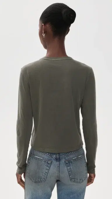 James Perse Shrunken Crew Neck Tee Army Green | Thumbnail 3 James Perse Shrunken Crew Neck Tee Army Green | Thumbnail 3