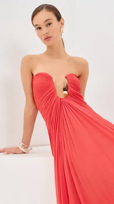 Christopher Esber Helix Crystal Strapless Gown Paprika | Thumbnail 3 Christopher Esber Helix Crystal Strapless Gown Paprika | Thumbnail 3