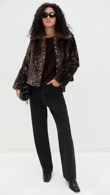 Apparis Elis Faux Fur eopard Print Coat Dark eopard | Thumbnail 5 Apparis Elis Faux Fur eopard Print Coat Dark eopard | Thumbnail 5