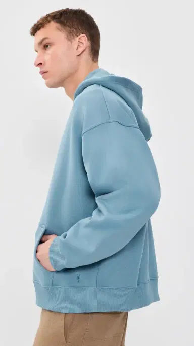 The Elder Statesman Coastal Zip Hoodie Bayou Blue | Thumbnail 4 The Elder Statesman Coastal Zip Hoodie Bayou Blue | Thumbnail 4