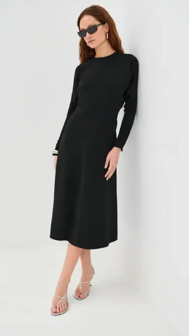 Victoria Beckham Dolman Midi Dress Black | Thumbnail 2 Victoria Beckham Dolman Midi Dress Black | Thumbnail 2