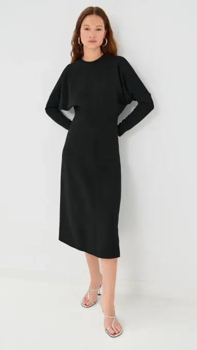 Victoria Beckham Dolman Midi Dress Black | Thumbnail 3 Victoria Beckham Dolman Midi Dress Black | Thumbnail 3