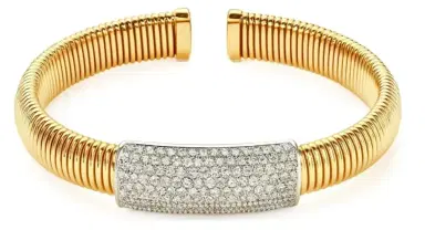 Wish Fine Jewelry 2.26ct Diamond 18K Gold Statement Bangle Bracelet | Thumbnail 1 Wish Fine Jewelry 2.26ct Diamond 18K Gold Statement Bangle Bracelet | Thumbnail 1