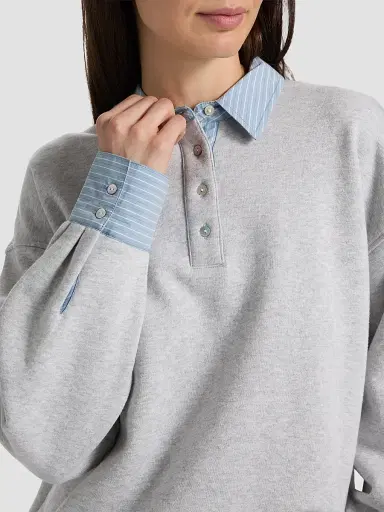 RAILS Women's Zavier Cotton Layered Sweatshirt - Heather Grey - Size XS | Thumbnail 6 RAILS Women's Zavier Cotton Layered Sweatshirt - Heather Grey - Size XS | Thumbnail 6