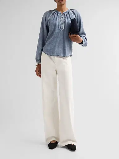 RAILS Women's Tali Embroidered Raglan-Sleeve Top - Blue Ridge - Size XS | Thumbnail 2 RAILS Women's Tali Embroidered Raglan-Sleeve Top - Blue Ridge - Size XS | Thumbnail 2