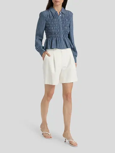 RAILS Women's Bradshaw Striped Blouse - Washed Indigo Stripe - Size XS | Thumbnail 2 RAILS Women's Bradshaw Striped Blouse - Washed Indigo Stripe - Size XS | Thumbnail 2