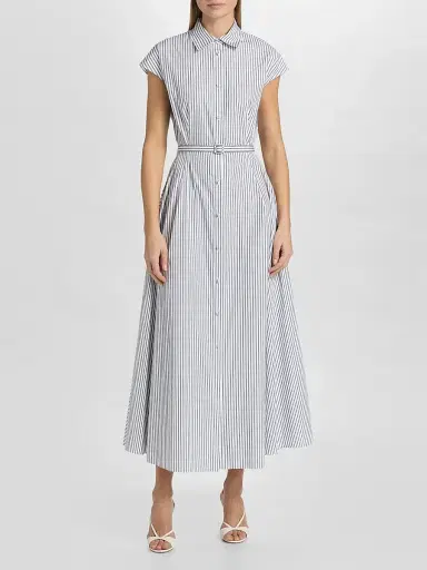 Adam Lippes Women's Palmer Striped Cotton Shirtdress - White Ink | Thumbnail 3 Adam Lippes Women's Palmer Striped Cotton Shirtdress - White Ink | Thumbnail 3