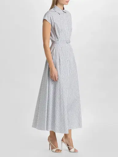 Adam Lippes Women's Palmer Striped Cotton Shirtdress - White Ink | Thumbnail 4 Adam Lippes Women's Palmer Striped Cotton Shirtdress - White Ink | Thumbnail 4