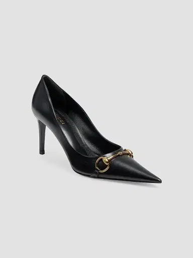 Gucci Women's Donna 80MM Leather Pumps - Black | Thumbnail 2 Gucci Women's Donna 80MM Leather Pumps - Black | Thumbnail 2